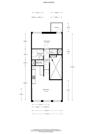 Floor plan - Haarlemmerdijk 100B, 1013 JG Amsterdam 