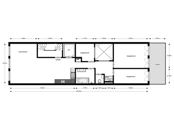 Floor plan - Swammerdamstraat 12B, 1091 RT Amsterdam 