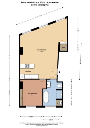 Floor plan - Prins Hendrikkade 105-1, 1011 AJ Amsterdam 