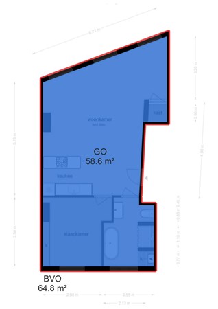 Floor plan - Prins Hendrikkade 105-1, 1011 AJ Amsterdam 