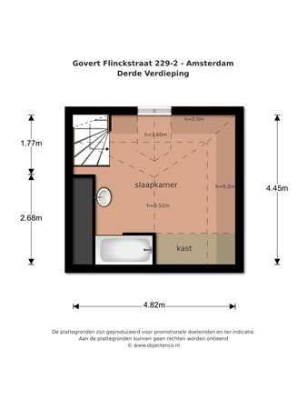 Floor plan - Govert Flinckstraat 229-2V, 1073 BW Amsterdam 