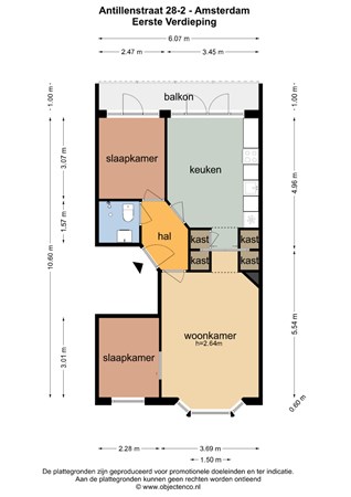 Floor plan - Antillenstraat 28-2, 1058 HB Amsterdam 