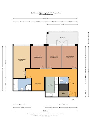 Floor plan - Saskia van Uijlenburgkade 35, 1058 GA Amsterdam 