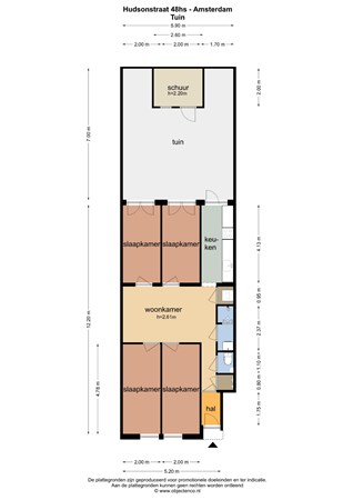 Floor plan - Hudsonstraat 48H, 1057 SM Amsterdam 