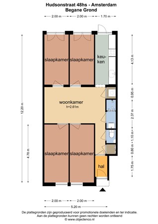 Floor plan - Hudsonstraat 48H, 1057 SM Amsterdam 