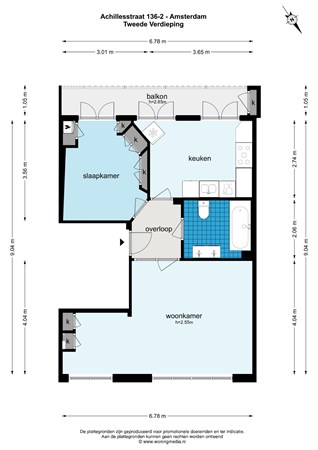 Floor plan - Achillesstraat 136-2, 1076 RL Amsterdam 