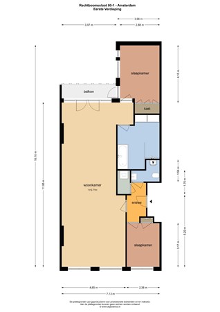 Floor plan - Recht Boomssloot 80-1, 1011 ED Amsterdam 