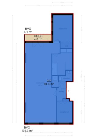 Floor plan - Recht Boomssloot 80-1, 1011 ED Amsterdam 