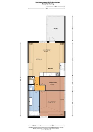 Floor plan - Recht Boomssloot 80-3, 1011 ED Amsterdam 