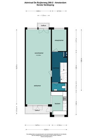 Floor plan - Admiraal de Ruijterweg 266-2, 1055 MR Amsterdam 