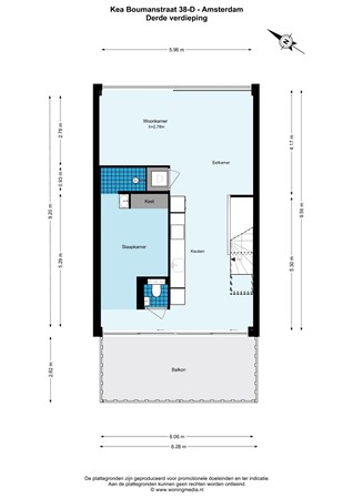 Kea Boumanstraat 38D, 1095 MA Amsterdam - Kea Boumanstraat 38-D - Amsterdam - 3e_verdieping - 2D.jpg