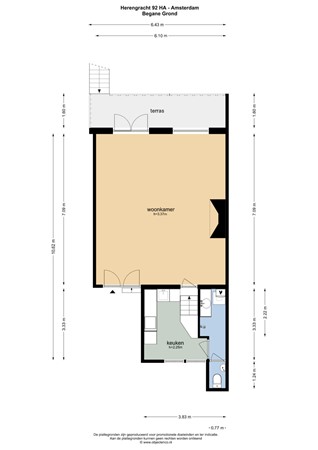 Floor plan - Herengracht 92HA, 1015 BS Amsterdam 