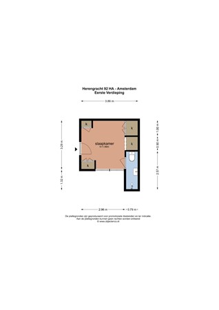 Floor plan - Herengracht 92HA, 1015 BS Amsterdam 