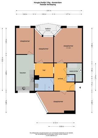 Floor plan - Hoogte Kadijk 110G, 1018 BT Amsterdam 