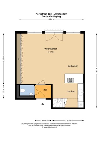 Floor plan - Kerkstraat 303L, 1017 GZ Amsterdam 