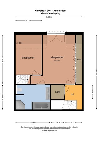 Floor plan - Kerkstraat 303L, 1017 GZ Amsterdam 