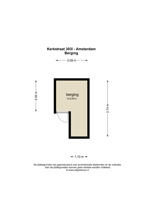 Floor plan - Kerkstraat 303L, 1017 GZ Amsterdam 