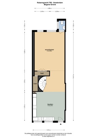 Floor plan - Keizersgracht 700, 1017 EV Amsterdam 