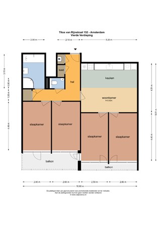 Floor plan - Titus van Rijnstraat 152, 1058 GB Amsterdam 