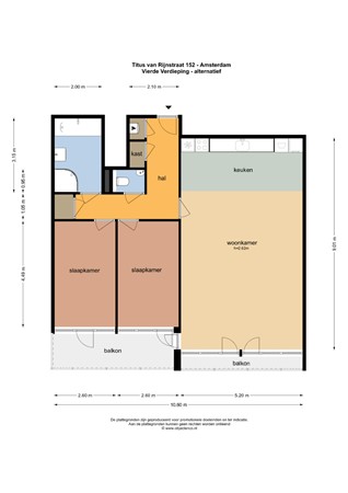 Floor plan - Titus van Rijnstraat 152, 1058 GB Amsterdam 
