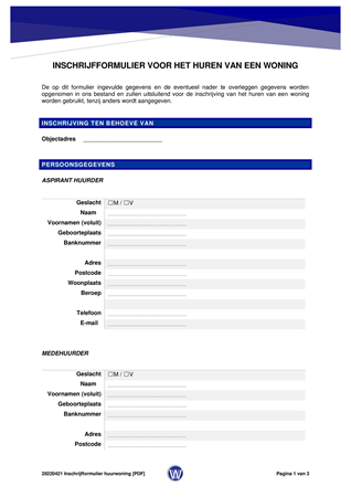 Brochure - 20220421 Inschrijfformulier huurwoning [PDF].pdf - Burghsluissingel 97, 3086 VC Rotterdam