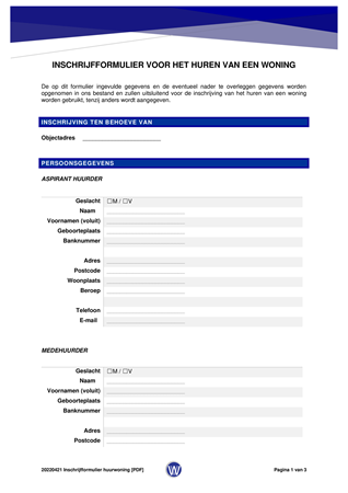 Brochure - 20220421 Inschrijfformulier huurwoning [PDF].pdf - Burghsluissingel 99, 3086 VC Rotterdam