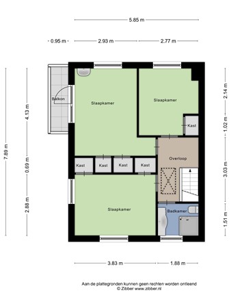 Floorplan - Donker Curtiuslaan 2, 7003 AH Doetinchem