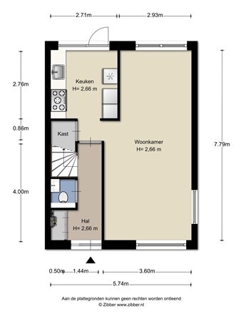 Burgemeester Murisstraat 45, 6231 GJ Meerssen - plattergrond 2D begane grond.jpeg