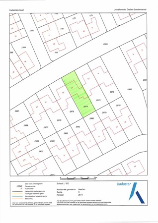 Gerben Sondermanstraat 13, 6417 GD Heerlen - Kadastrale kaart ingetekend.jpg