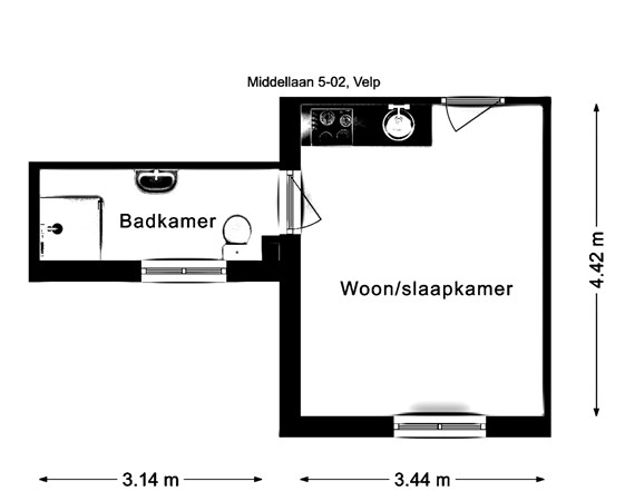 Middellaan, 6881 RP Velp - Middellaan 5-02, Velp-z:w.jpg