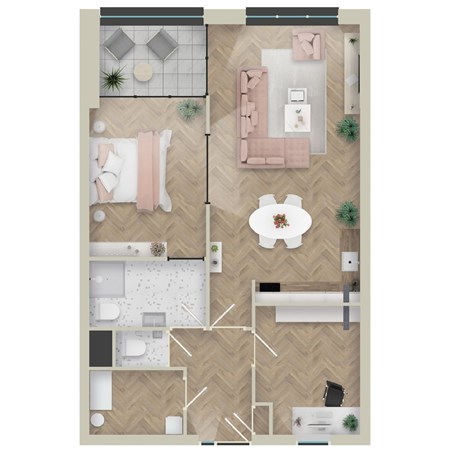 Arboretumlaan 6-202, 6703 BD Wageningen - Plattegrond 6-002.jpg