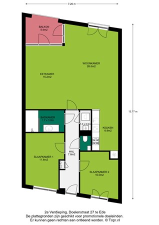 Doelenstraat 27, 6711 AR Ede - plattegrond Doelenstraat 27 Ede mauritshuis makelaars 1.jpg