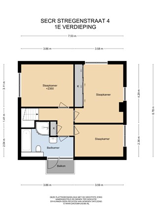Floorplan - Secr Stregenstraat 4, 6171 LJ Stein
