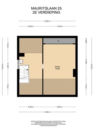Floorplan - Mauritslaan 25, 6129 EL Urmond