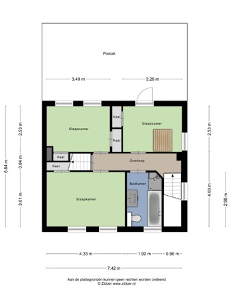 Floorplan - Bunderstraat 36A, 5481 KE Schijndel