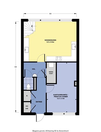 Floorplan - Afrikaring 53, 3823 CH Amersfoort