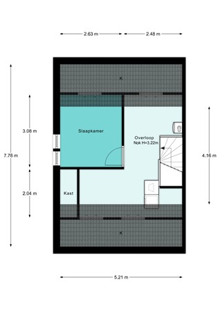 Floorplan - Wilgenstraat 16, 3752 CR Bunschoten-Spakenburg