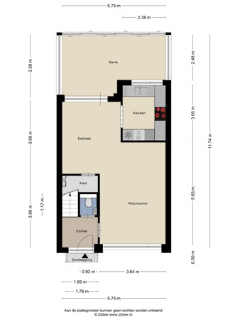 Floorplan - Grebbeberglaan 55, 5628 GG Eindhoven