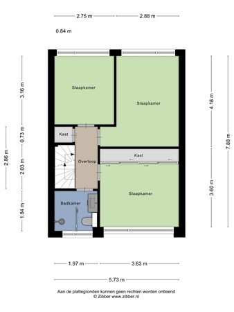 Floorplan - Grebbeberglaan 55, 5628 GG Eindhoven