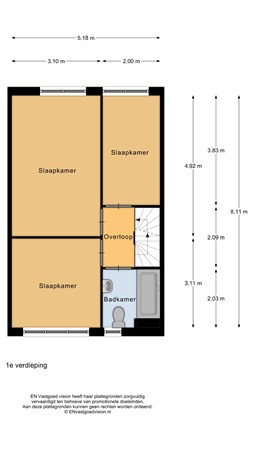 Floorplan - De Sluiswachter 42, 1911 JK Uitgeest