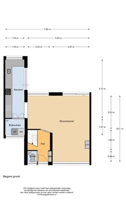 Floorplan - Zaandammerstraat 68, 1531 DS Wormer