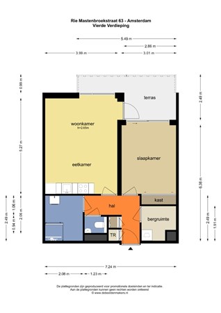 Floorplan - Rie Mastenbroekstraat 63, 1095 MJ Amsterdam