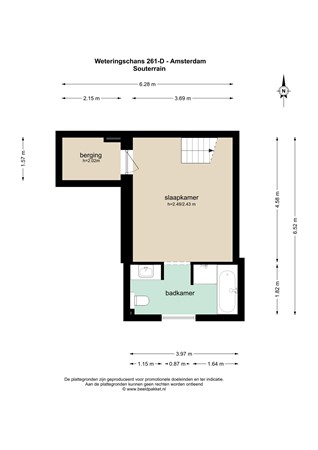 Floorplan - Weteringschans 261L, 1017 XJ Amsterdam