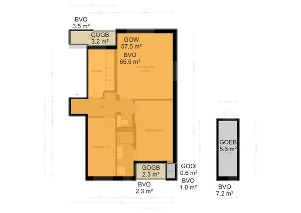 Floorplan - Fritz Conijnstraat 12-1, 1063 CC Amsterdam
