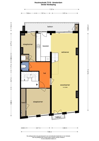 Floorplan - Houtmankade 72-3, 1013 MZ Amsterdam