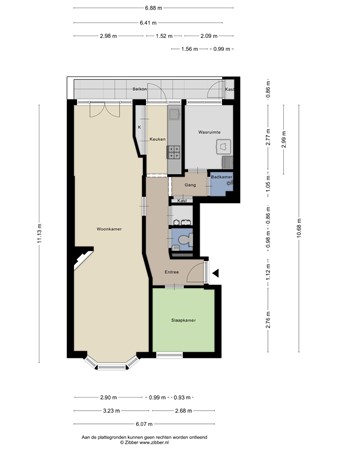 Floorplan - Vierhoutenstraat 58, 2573 VT Den Haag