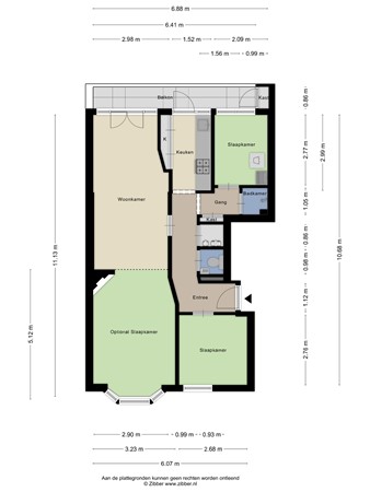 Floorplan - Vierhoutenstraat 58, 2573 VT Den Haag