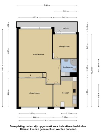 Floorplan - Seringenplantsoen 465, 2982 BP Ridderkerk