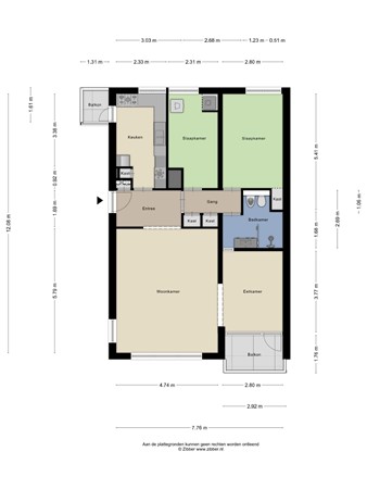 Floorplan - Menno Ter Braakstraat 26, 3351 CW Papendrecht