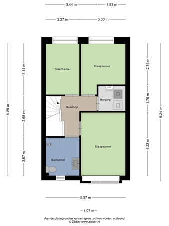 Floorplan - Schutterstraat 12, 3331 TX Zwijndrecht